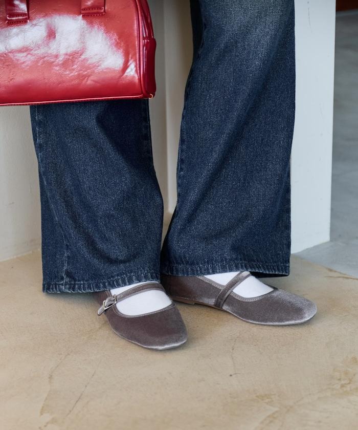 天鵝絨方頭女式高跟鞋【限量】