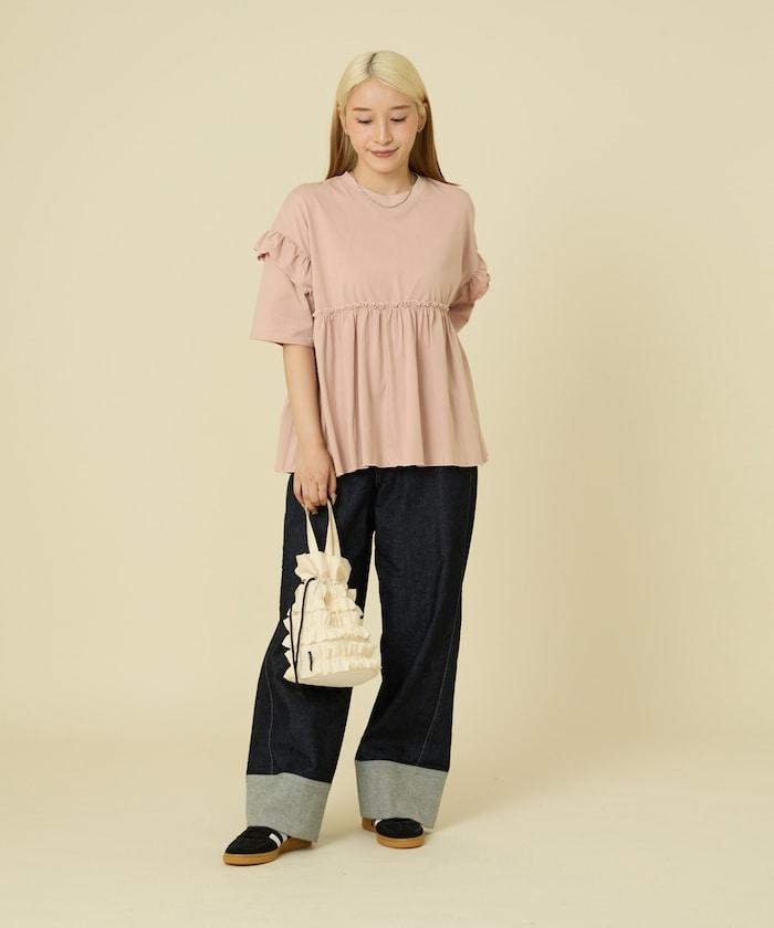 <UVカット>多功能七分袖荷葉邊T恤