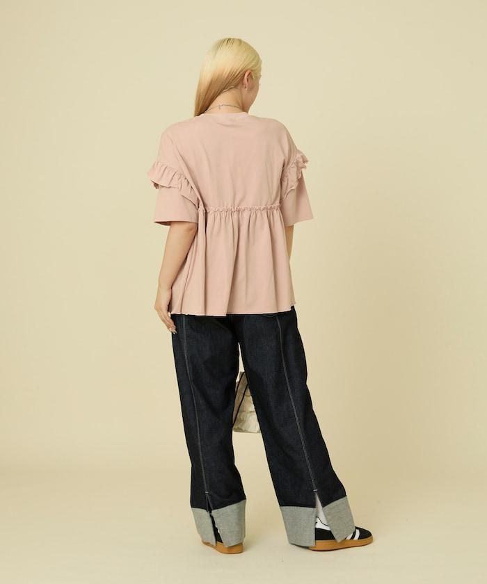 <UVカット>多功能七分袖荷葉邊T恤