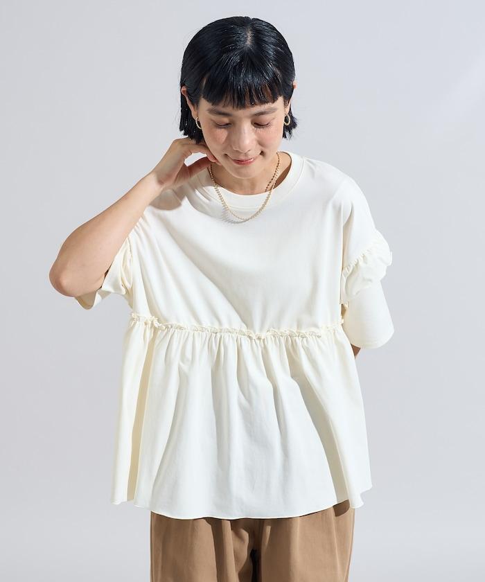 <UVカット>多功能七分袖荷葉邊T恤