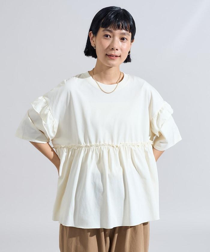 <UVカット>多功能七分袖荷葉邊T恤