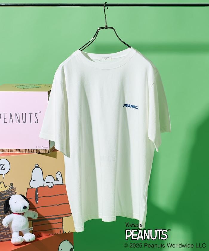 《PEANUTS》 朋友系列標誌刺繡印花T恤