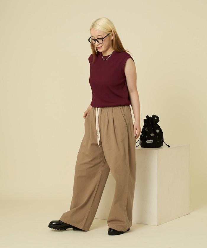 彩色羅紋無袖T恤