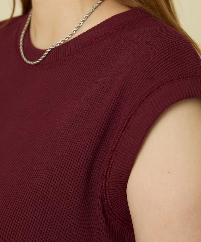 彩色羅紋無袖T恤