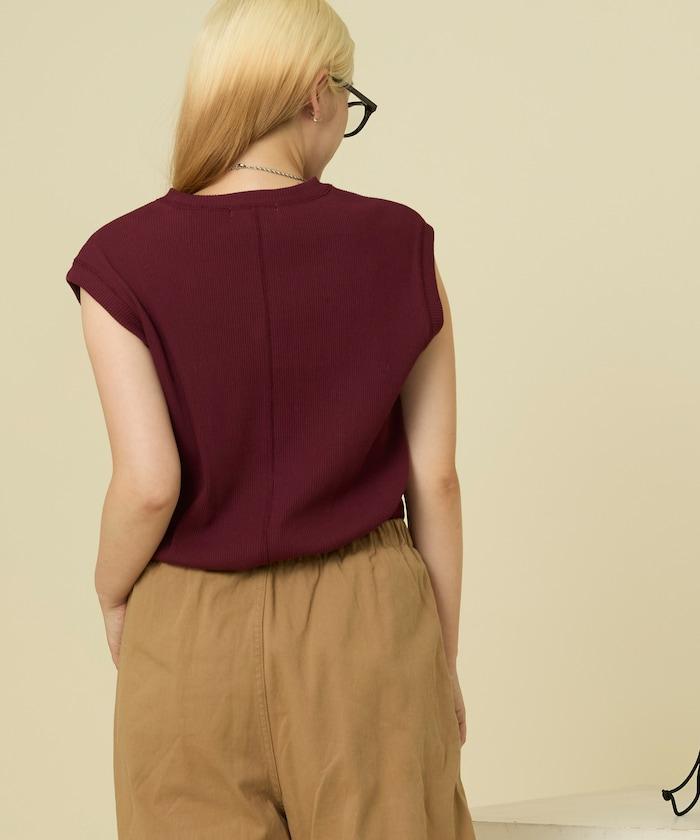 彩色羅紋無袖T恤