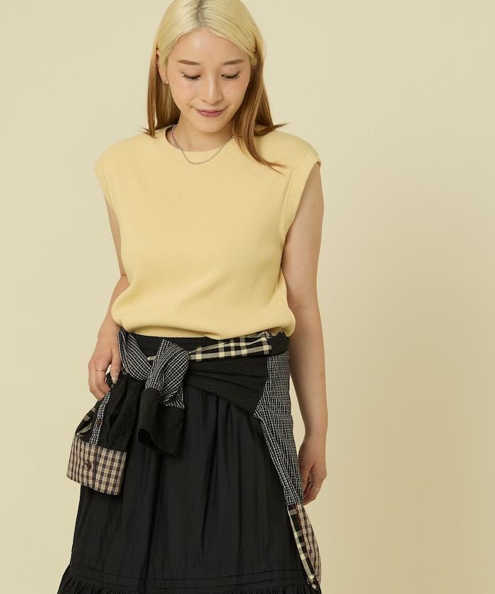 彩色羅紋無袖T恤