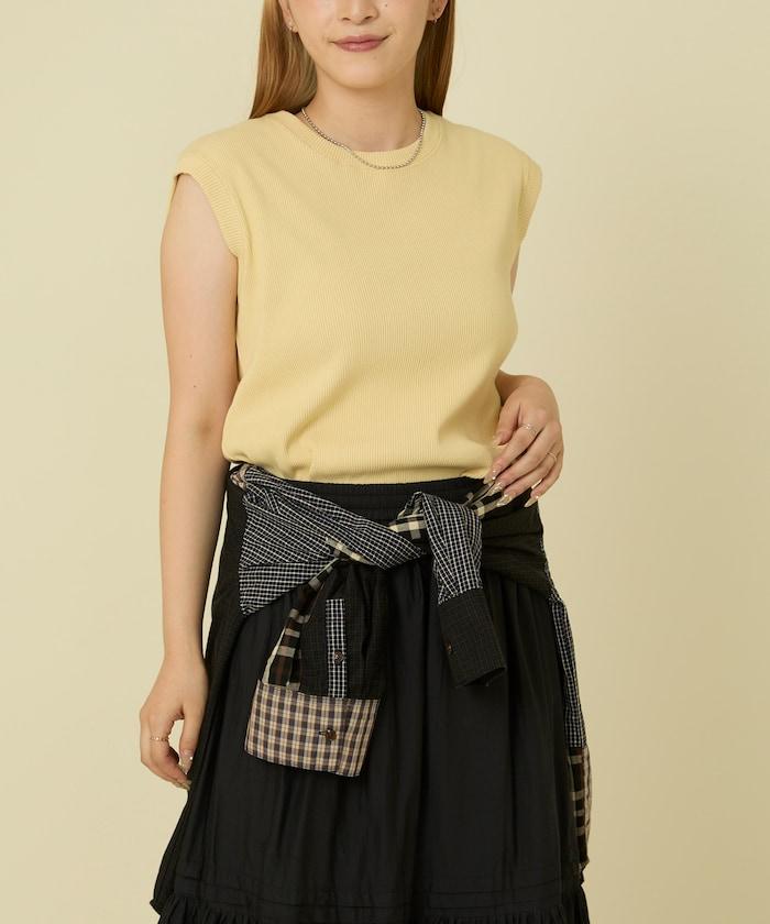 彩色羅紋無袖T恤