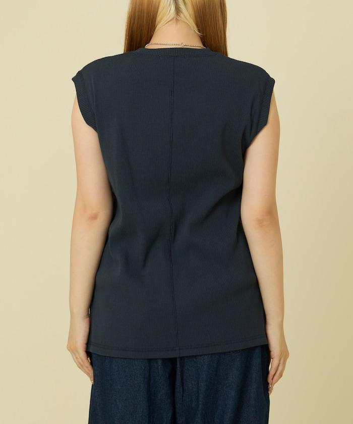 彩色羅紋無袖T恤