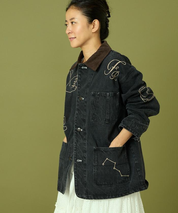 鏈式縫線牛仔工裝外套