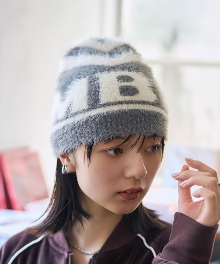 特別款馬海毛標誌針織帽