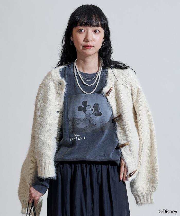 【DISNEY FANTASIA】盒裝黑白正面印花長袖T恤