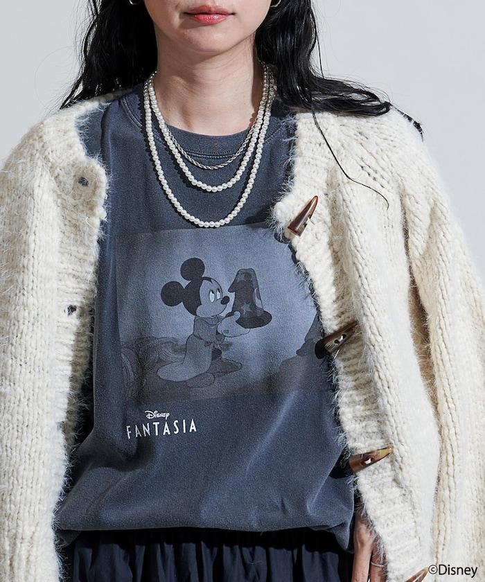 【DISNEY FANTASIA】盒裝黑白正面印花長袖T恤