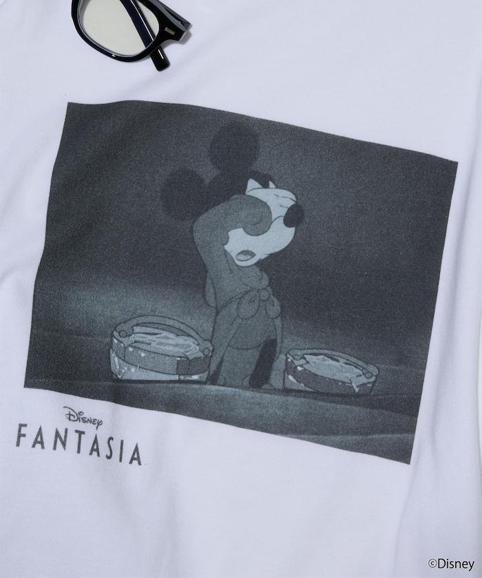【DISNEY FANTASIA】盒裝黑白正面印花長袖T恤