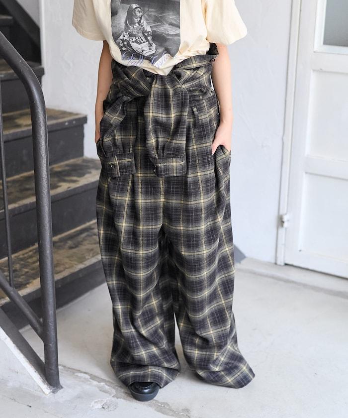 格紋連體褲