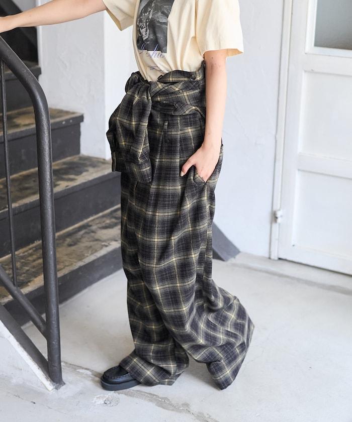 格紋連體褲