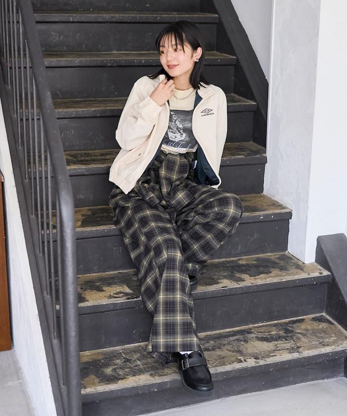 格紋連體褲
