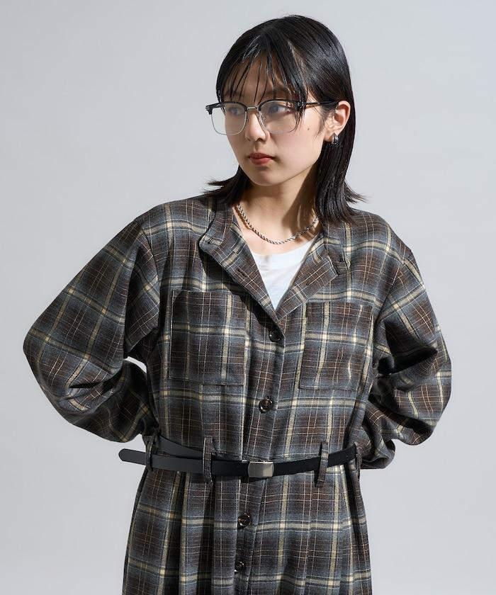 格紋連體褲