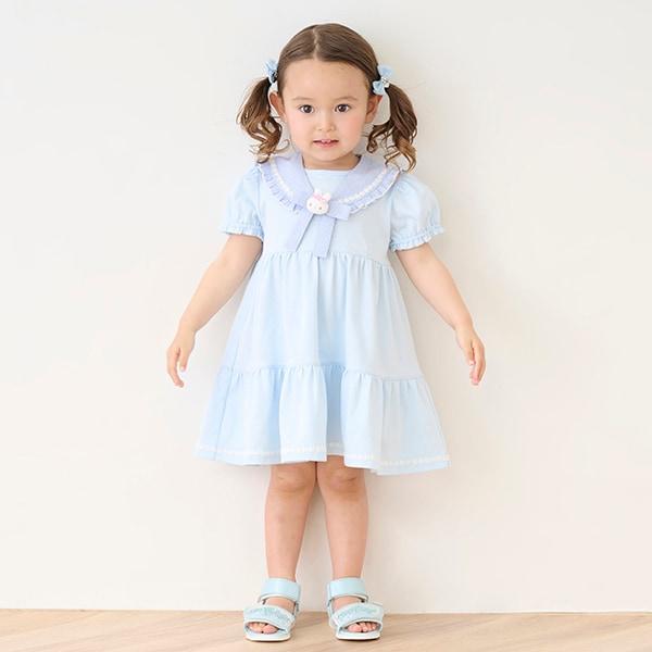 帶兔子玩偶水手領連衣裙