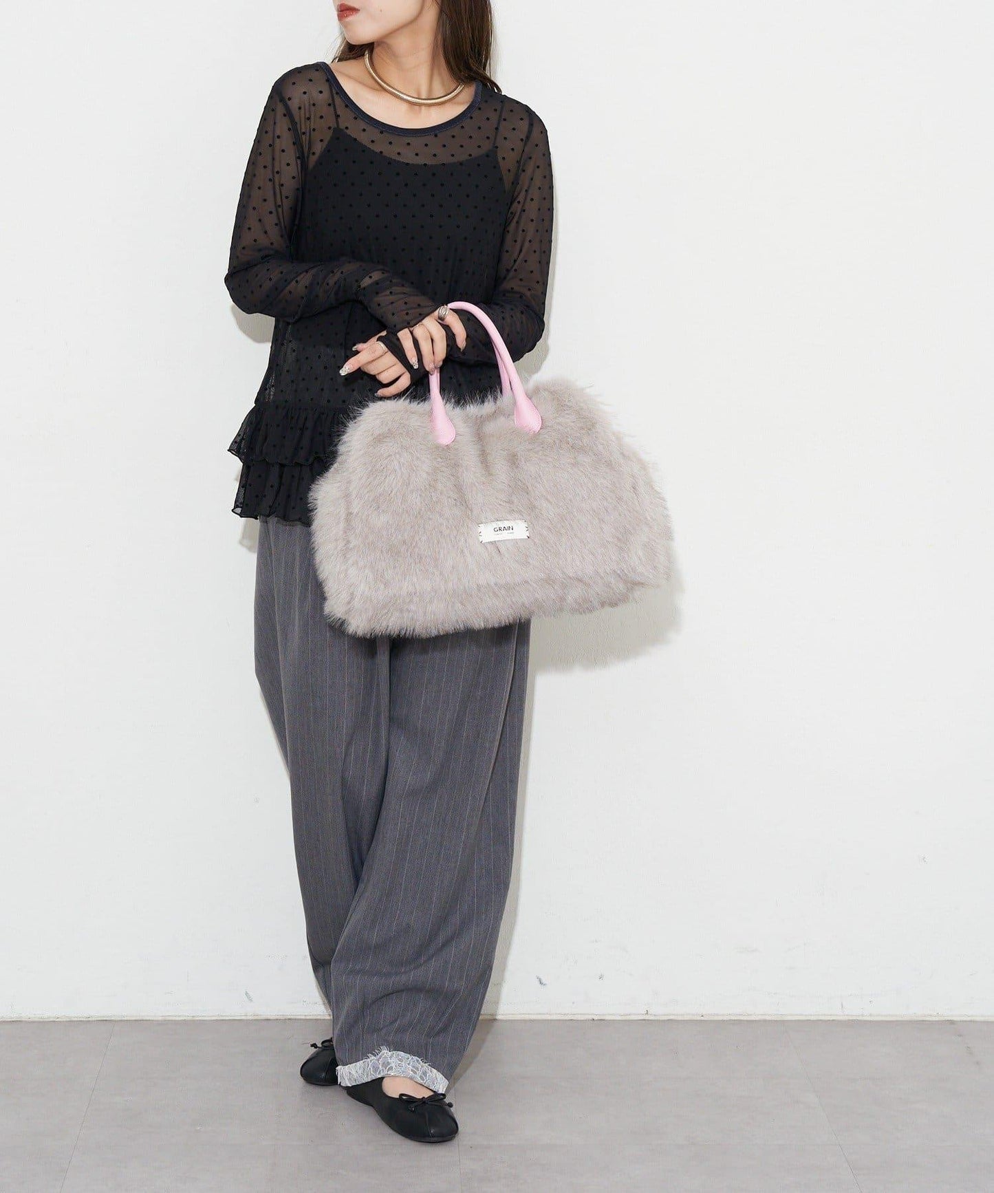 【GRAIN/穀物】2WAY仿毛手提包