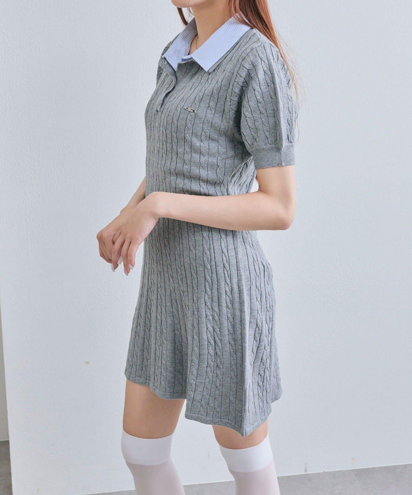 2件領口Polo連衣裙