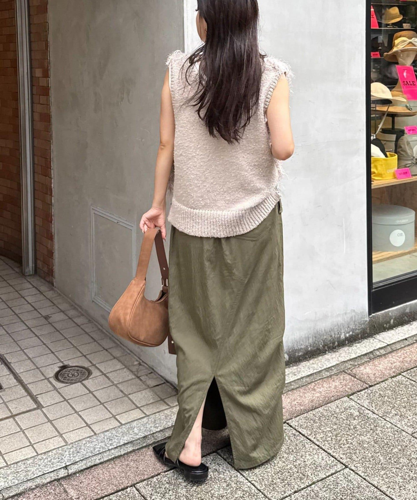 光澤尼龍復古風軍裝裙