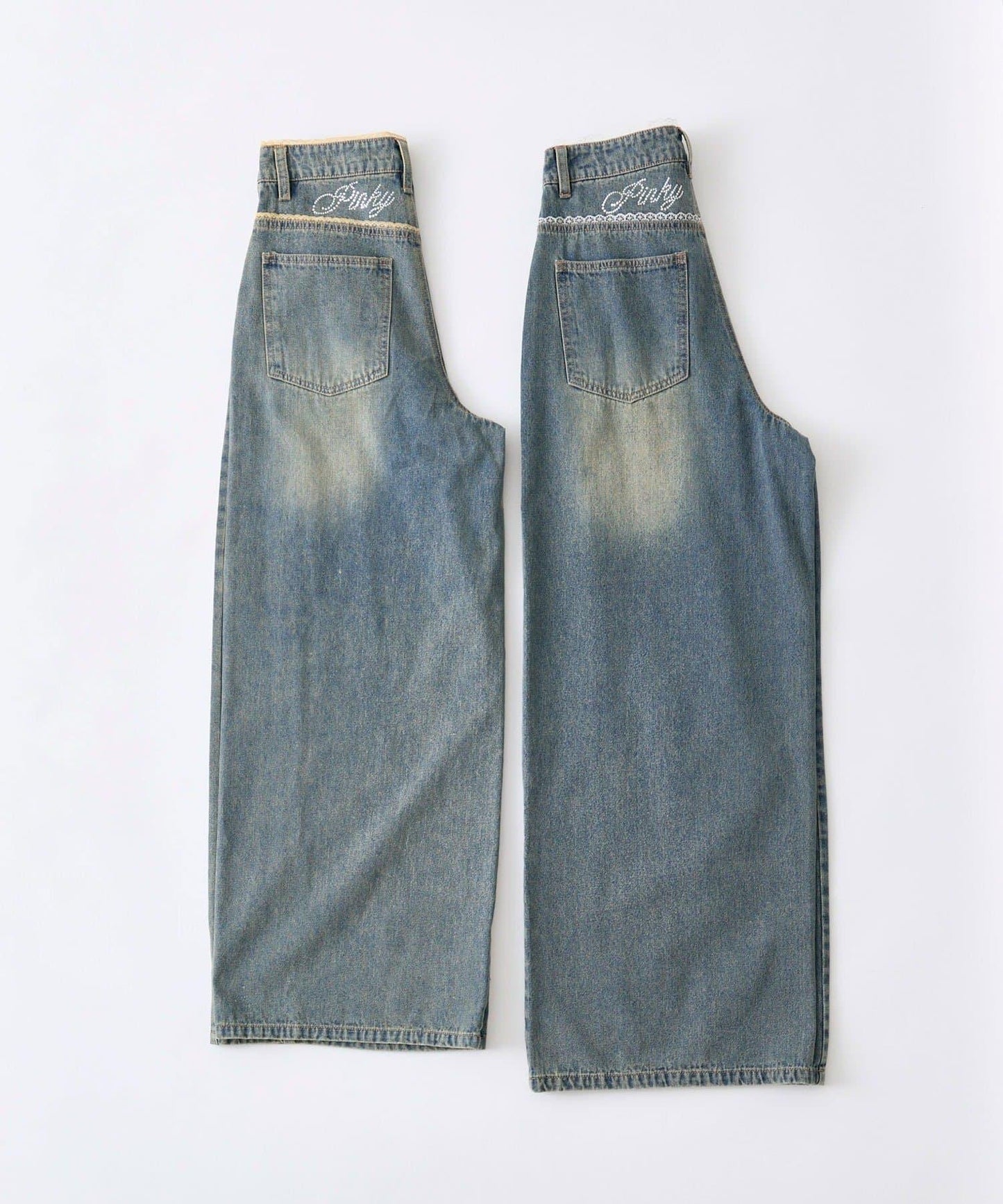 閃閃發光寬鬆牛仔褲