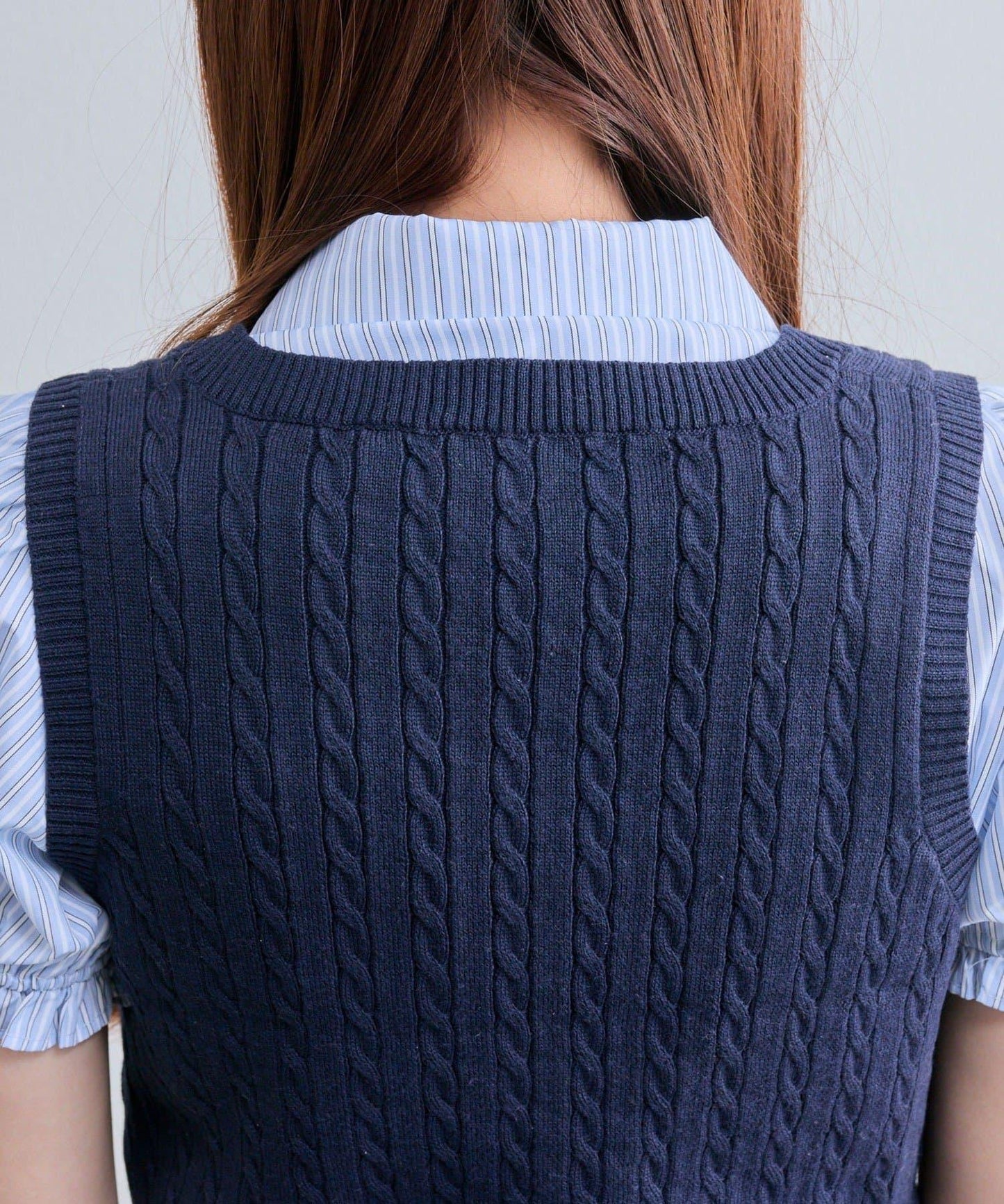 襯衫×針織馬甲套裝