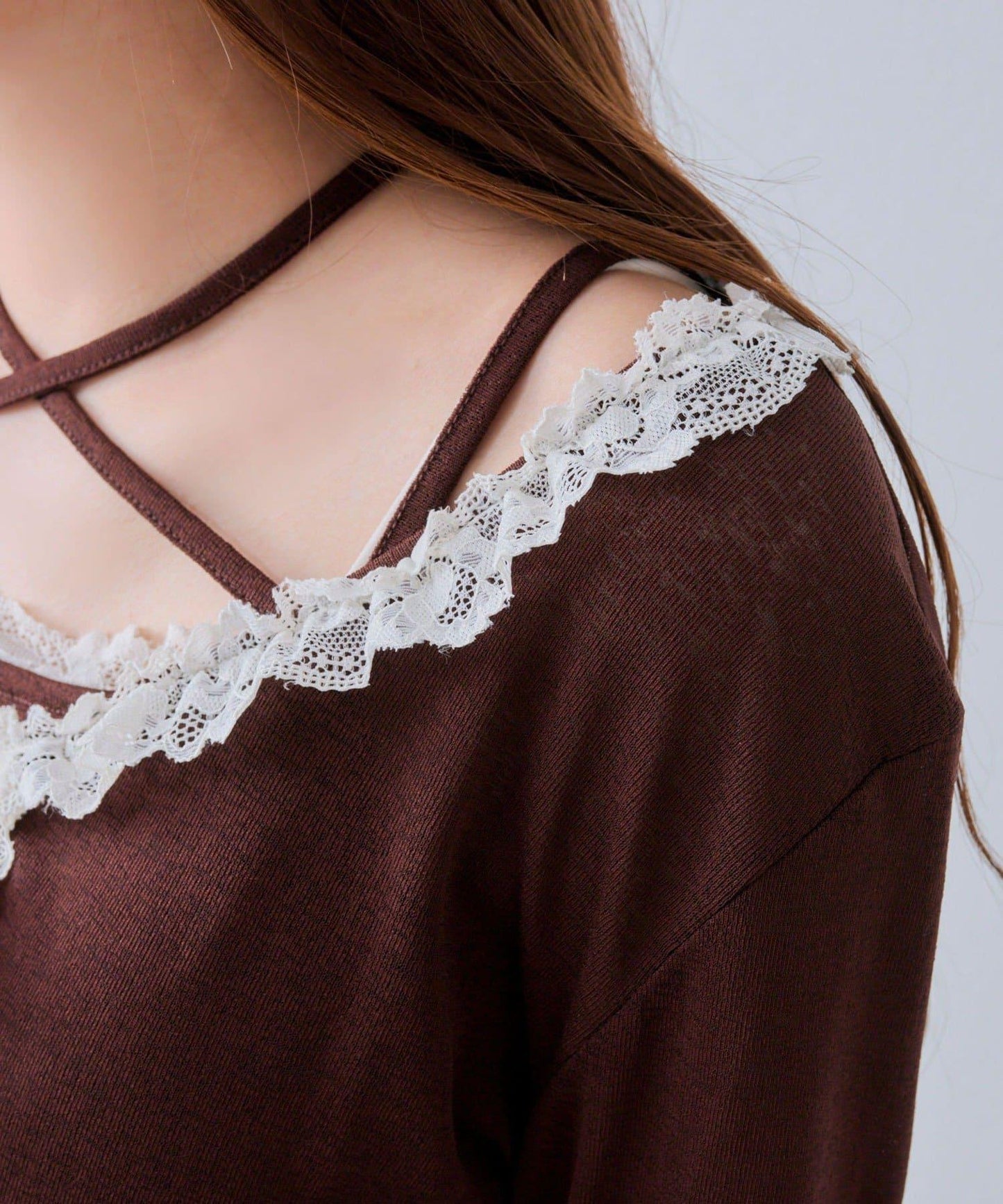 蕾絲荷葉邊短外套套裝