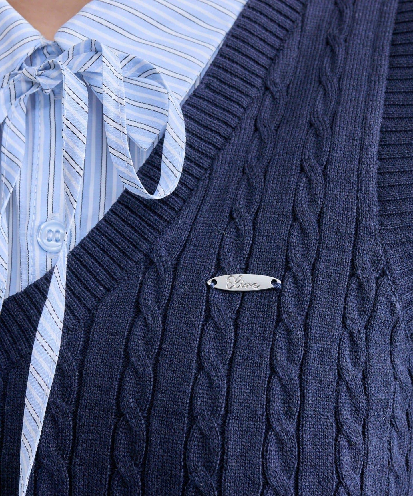 襯衫×針織馬甲套裝