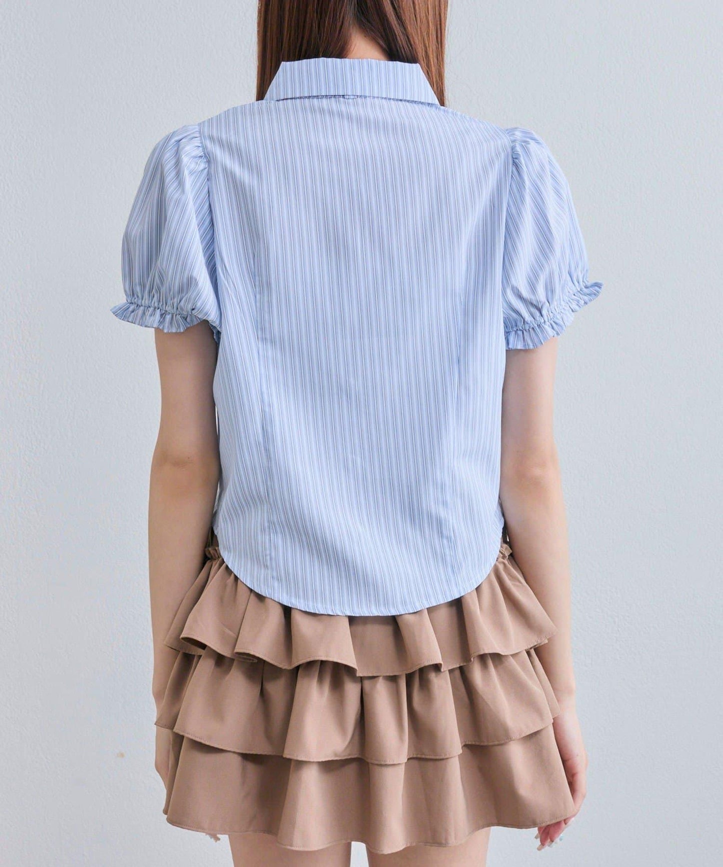 襯衫×針織馬甲套裝