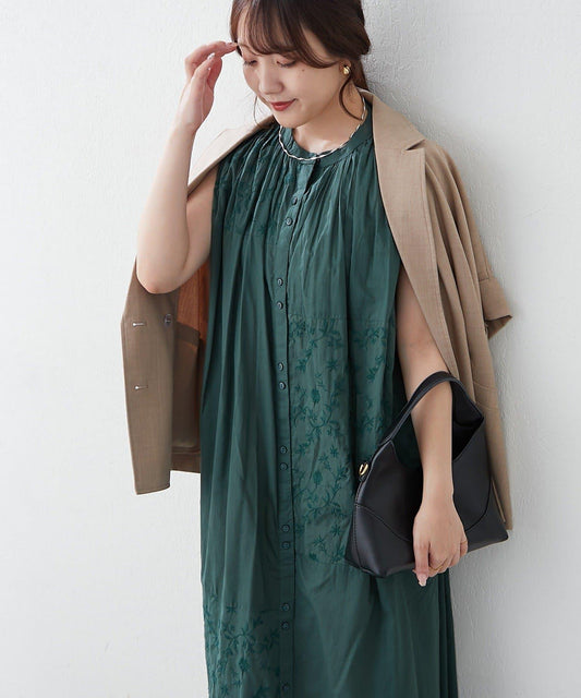 【NAO】印度棉100% 刺繡無袖連衣裙