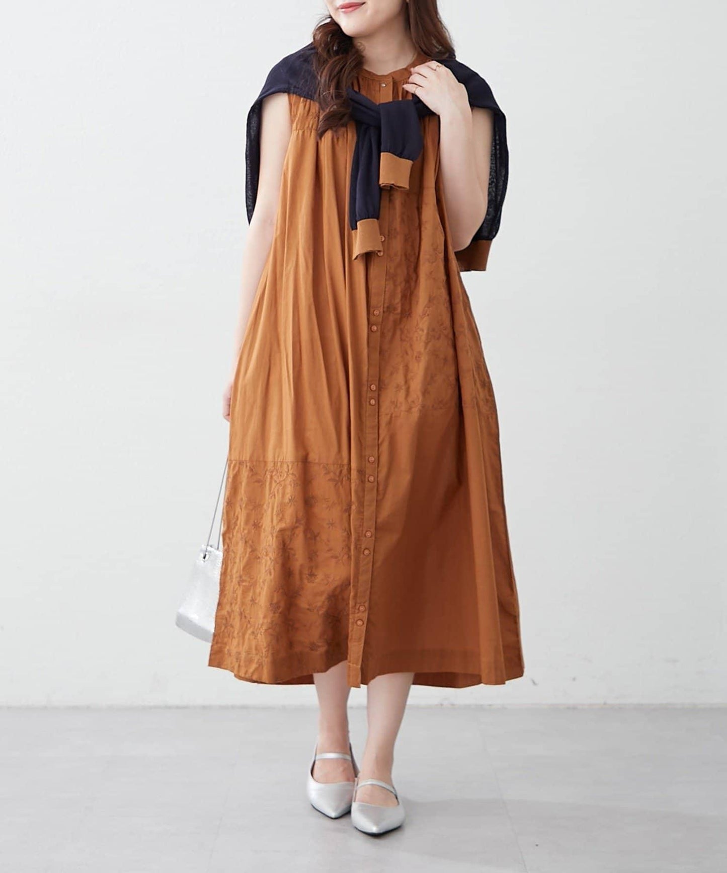 【NAO】印度棉100% 刺繡無袖連衣裙
