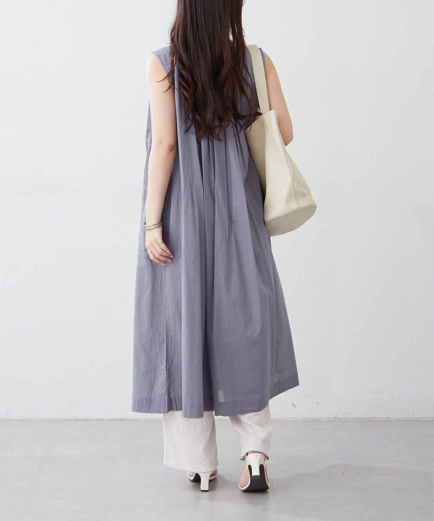 【NAO】印度棉100% 刺繡無袖連衣裙