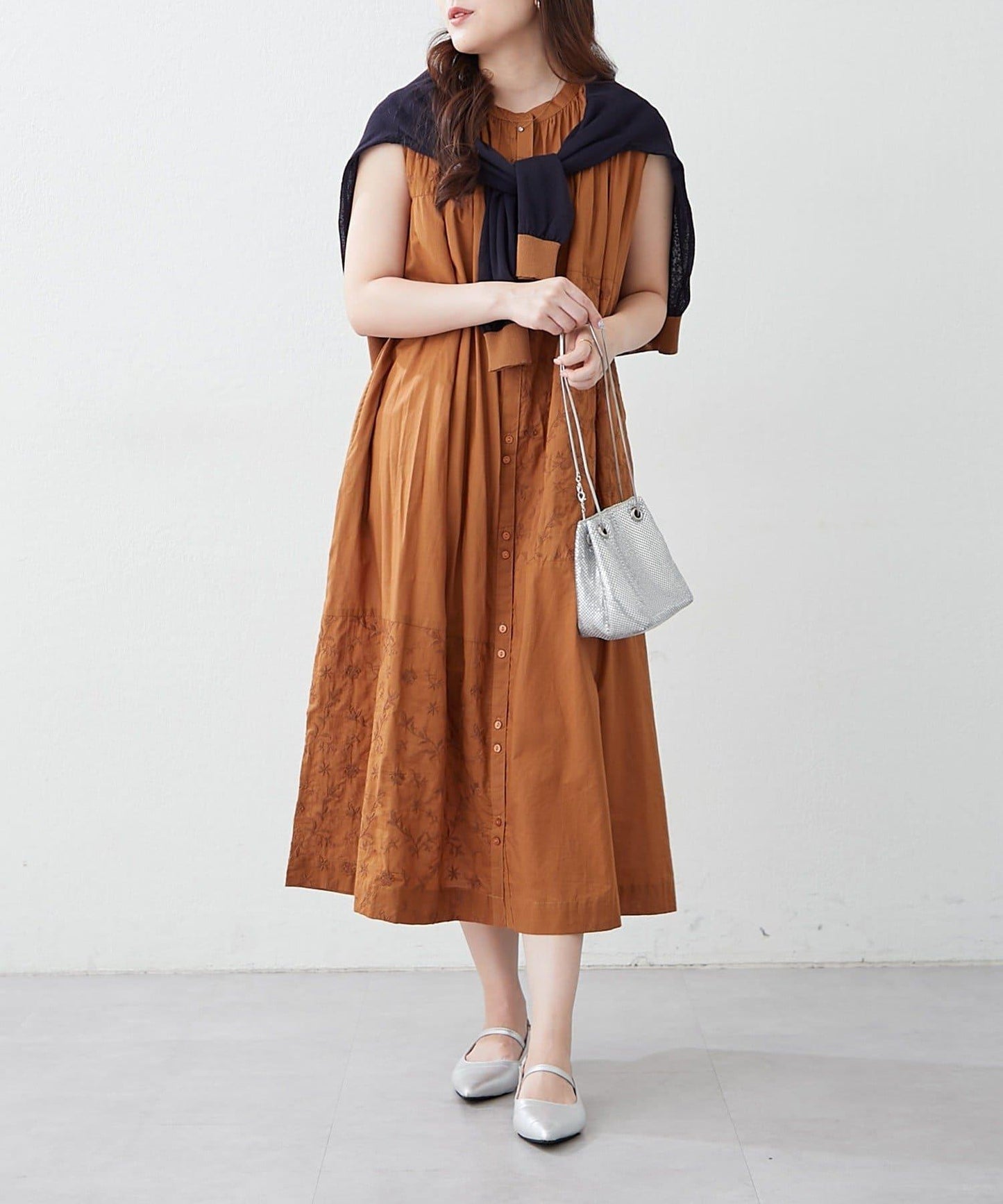 【NAO】印度棉100% 刺繡無袖連衣裙