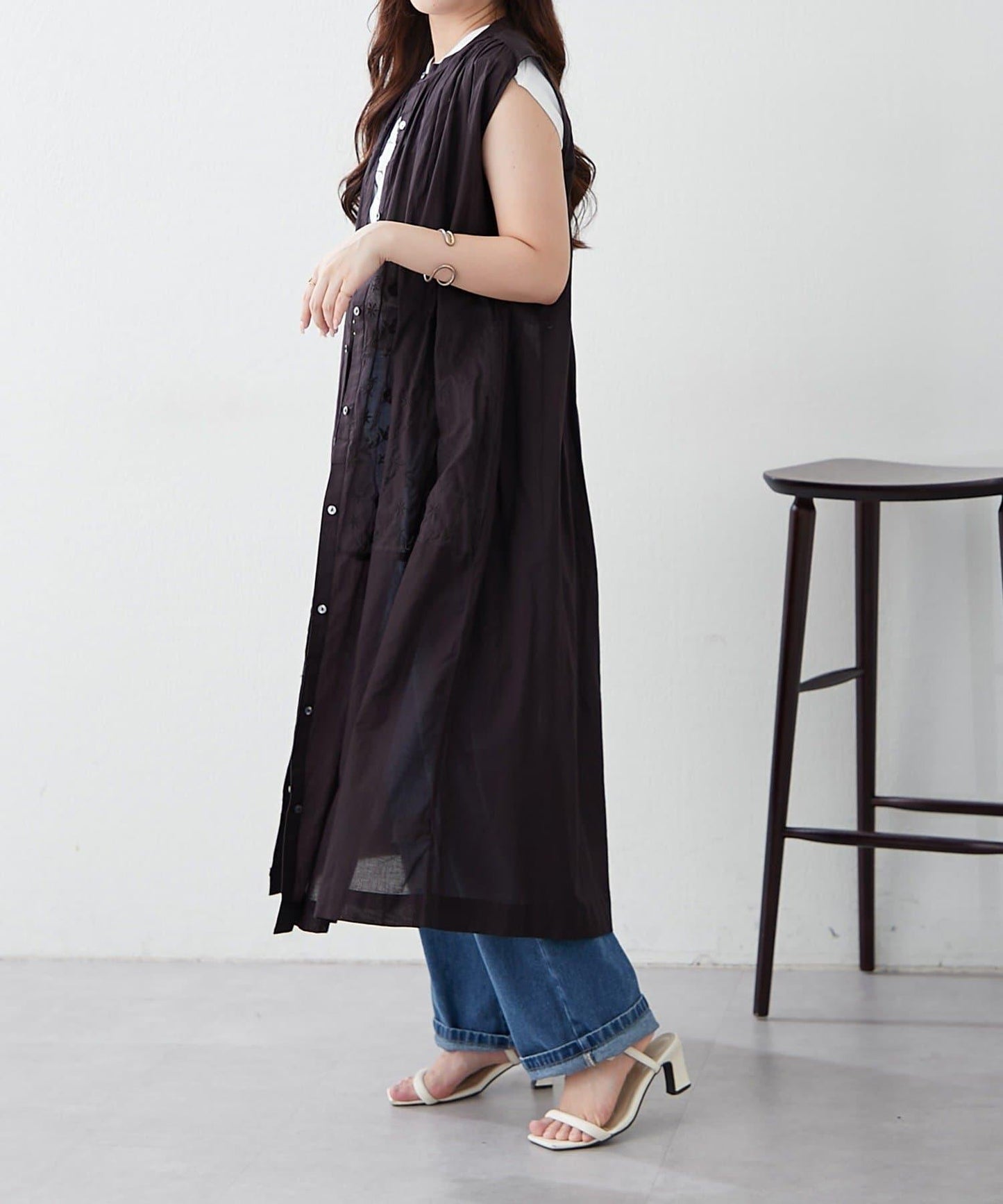 【NAO】印度棉100% 刺繡無袖連衣裙