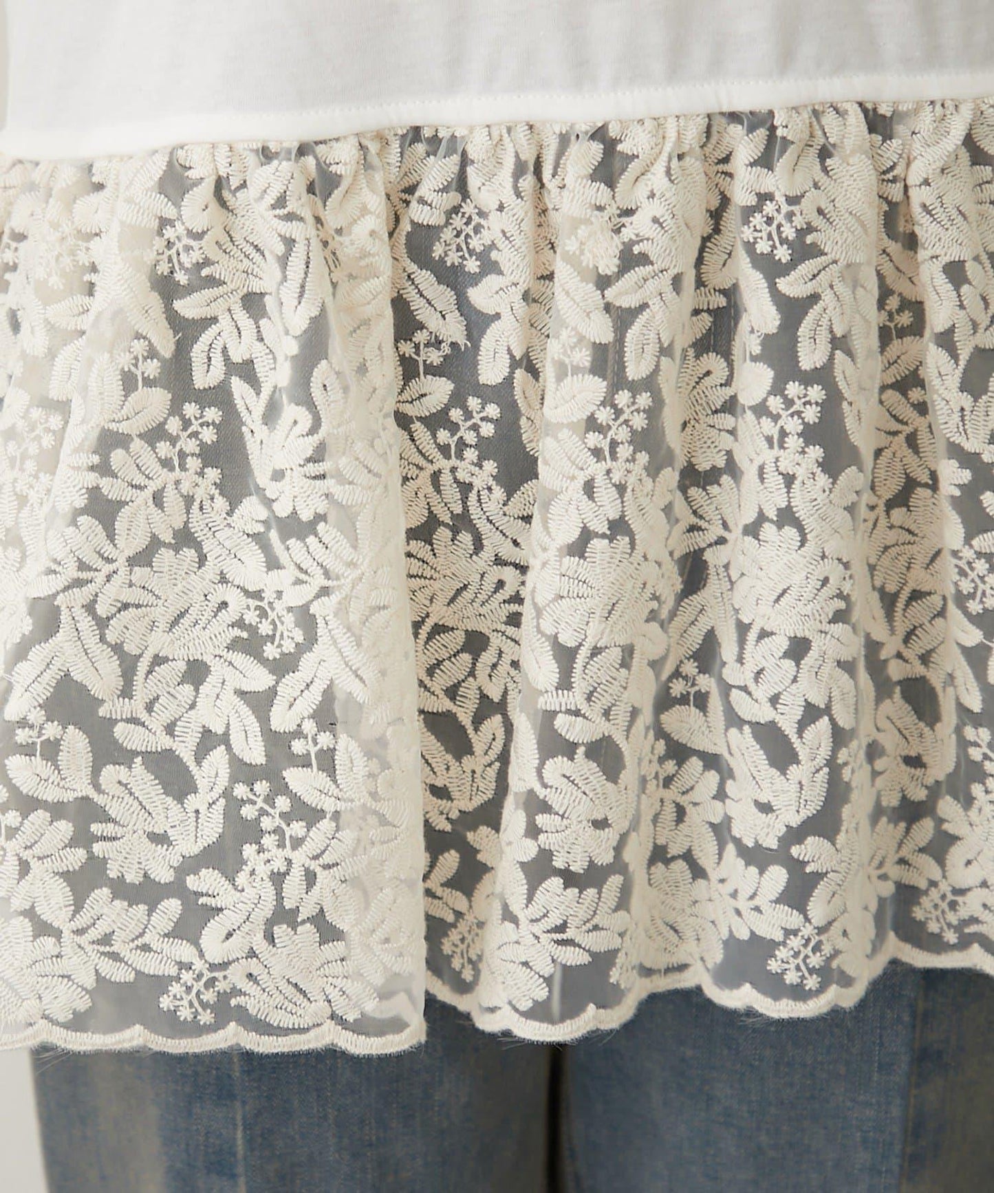 【2件套】毛圈布上衣+蕾絲拼接無袖上衣