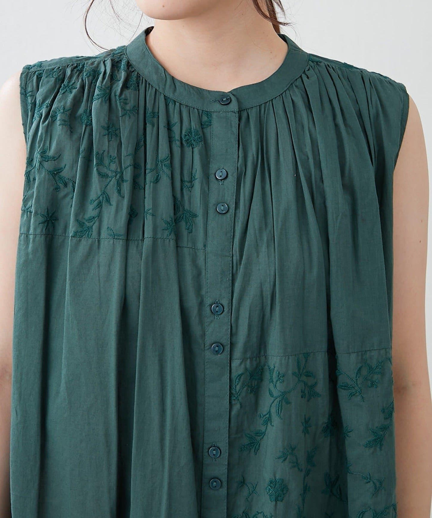 【NAO】印度棉100% 刺繡無袖連衣裙