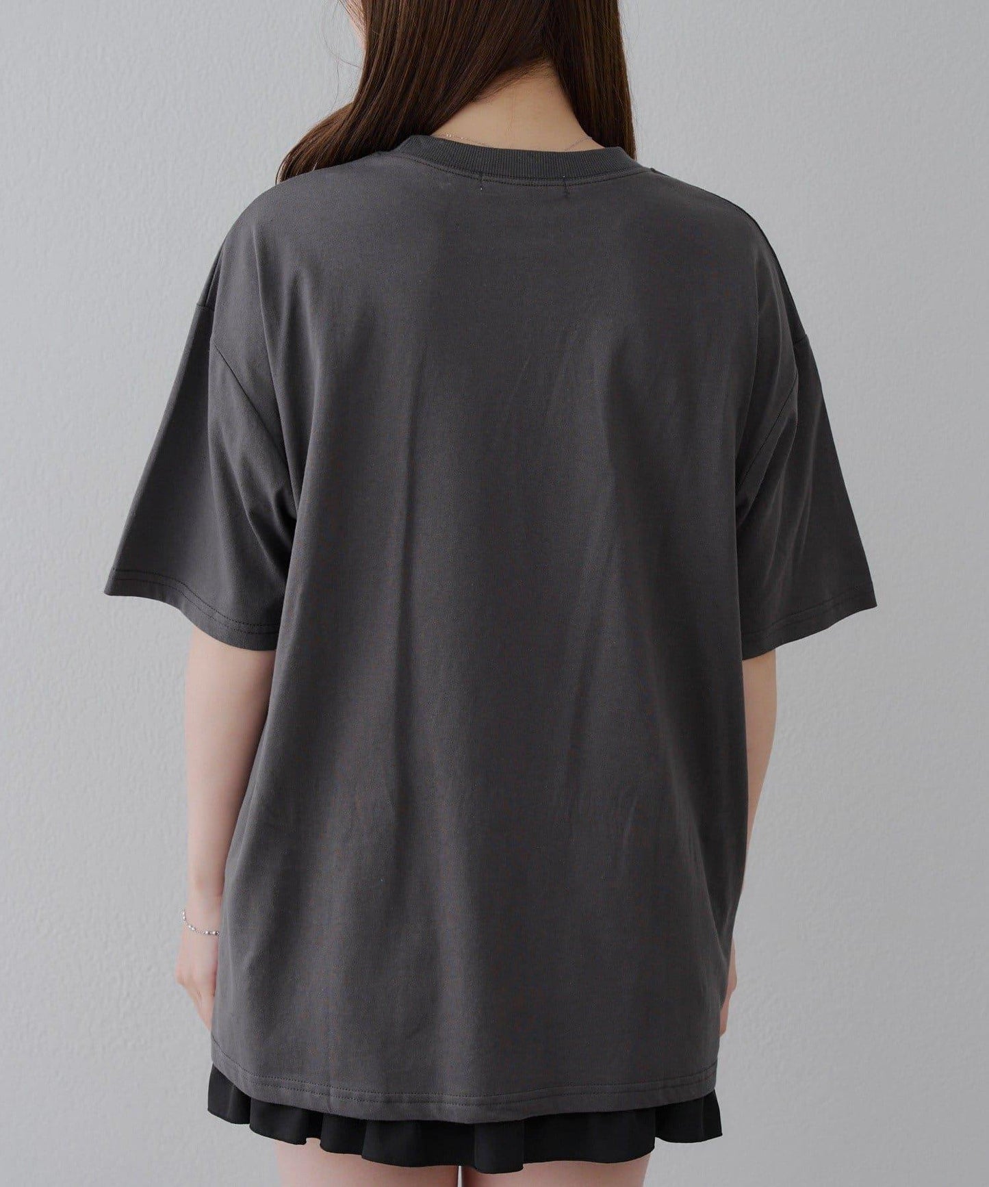 亮片花朵刺繡寬鬆T恤