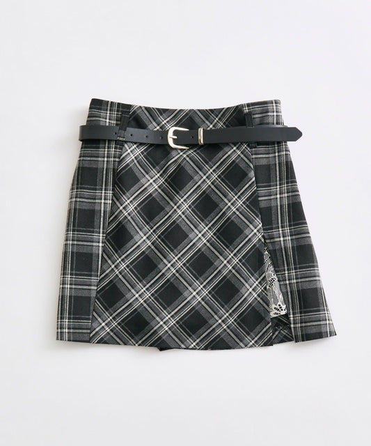 【Belle Charme】蕾絲拼接開叉半身裙