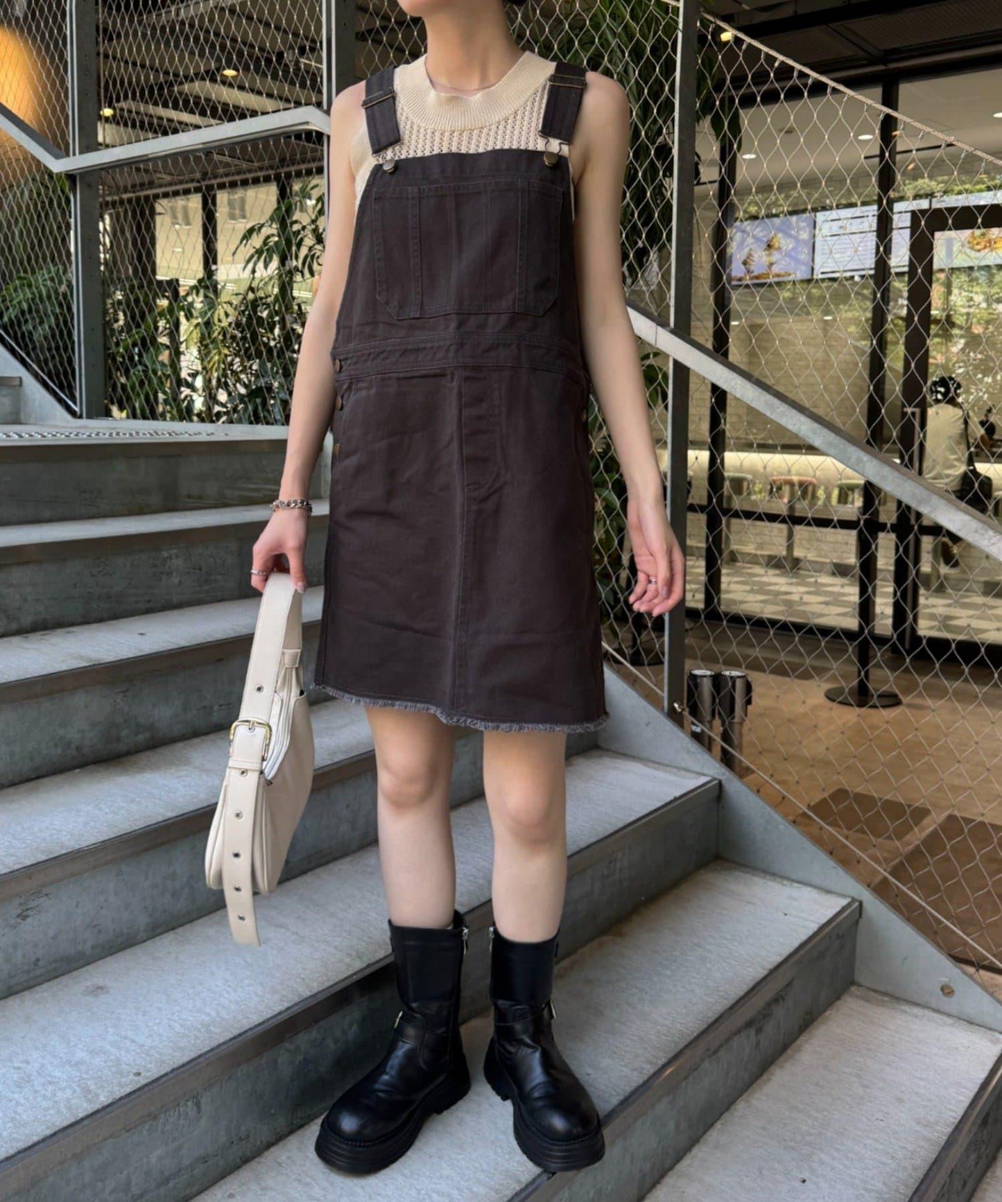 【willow】迷你裙層疊揹帶褲