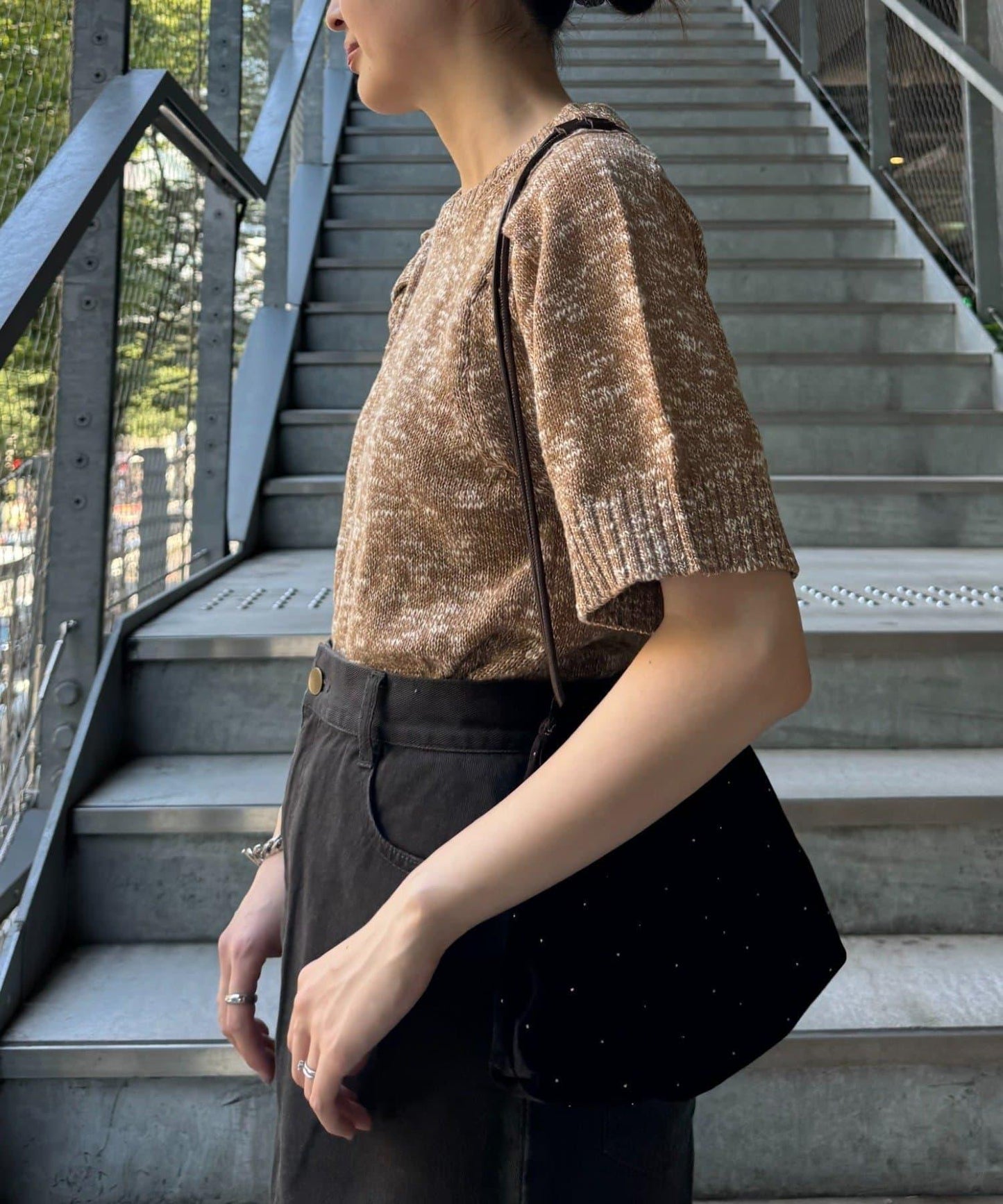 【willow】麻花泡泡袖短袖針織衫