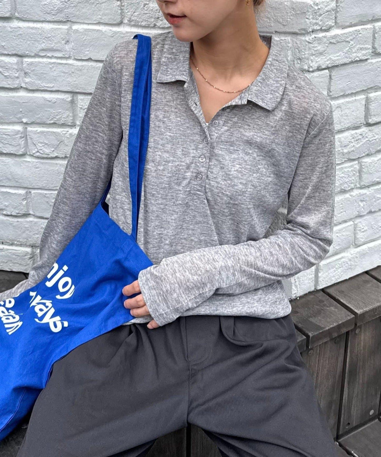 【willow】透視肌理感POLO上衣