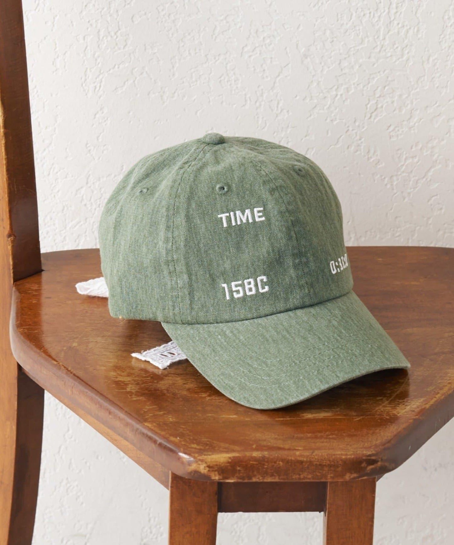 【KIDS】棉質蕾絲帶顏料工藝TIME字母棒球帽