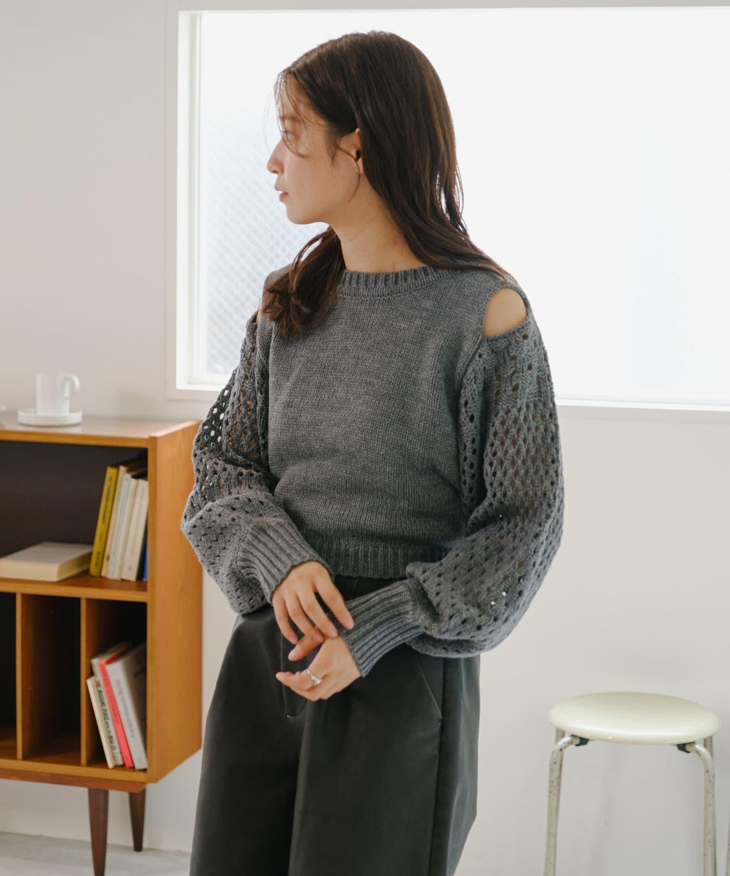 【Kastane】腰帶開衩針織衫