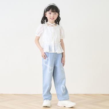 愛心塗鴉寬鬆牛仔褲