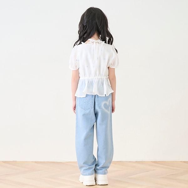 愛心塗鴉寬鬆牛仔褲