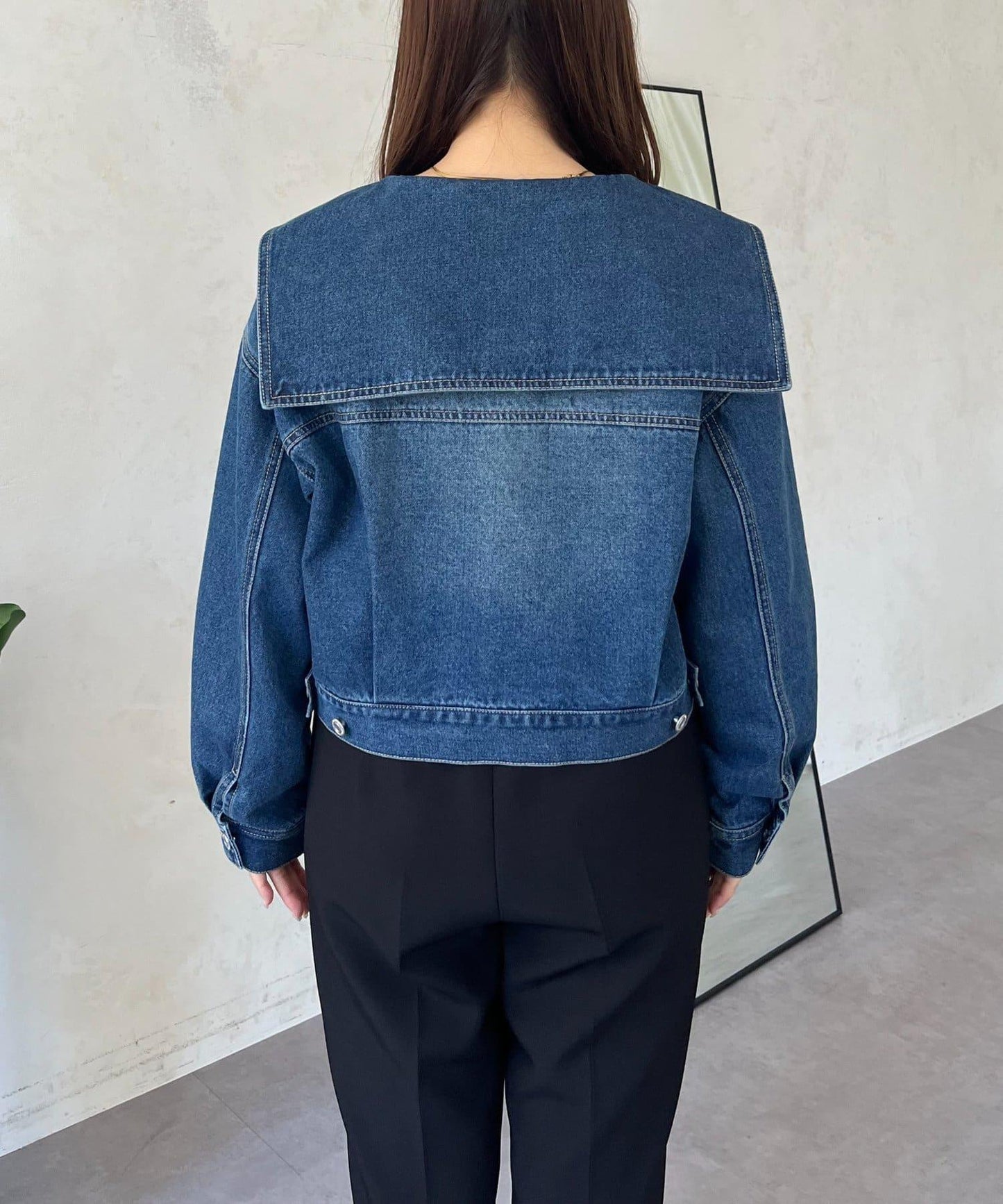【總選舉參賽單品】大翻領短款牛仔夾克