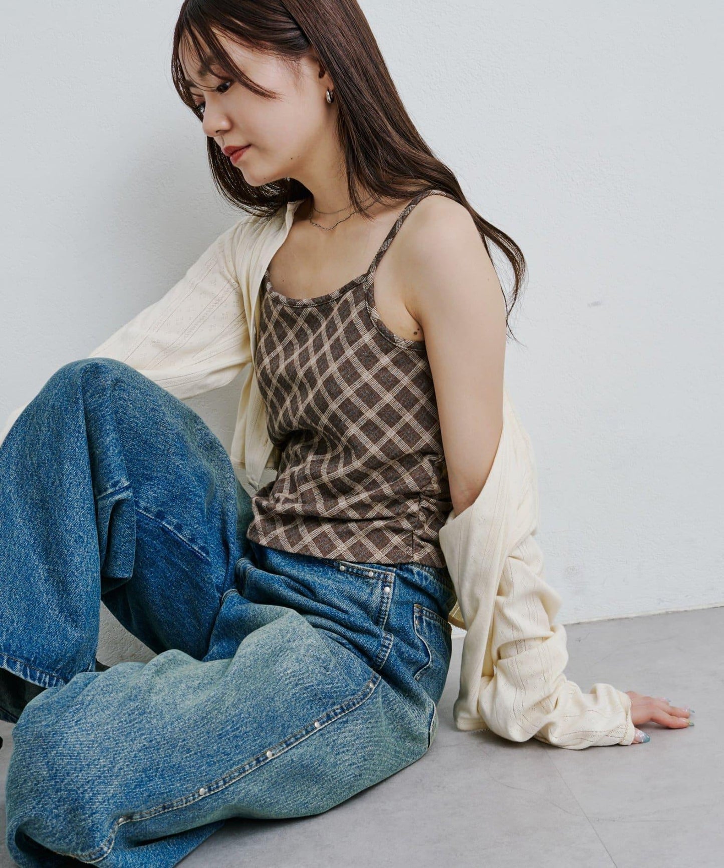【2025AW】格紋提花吊帶