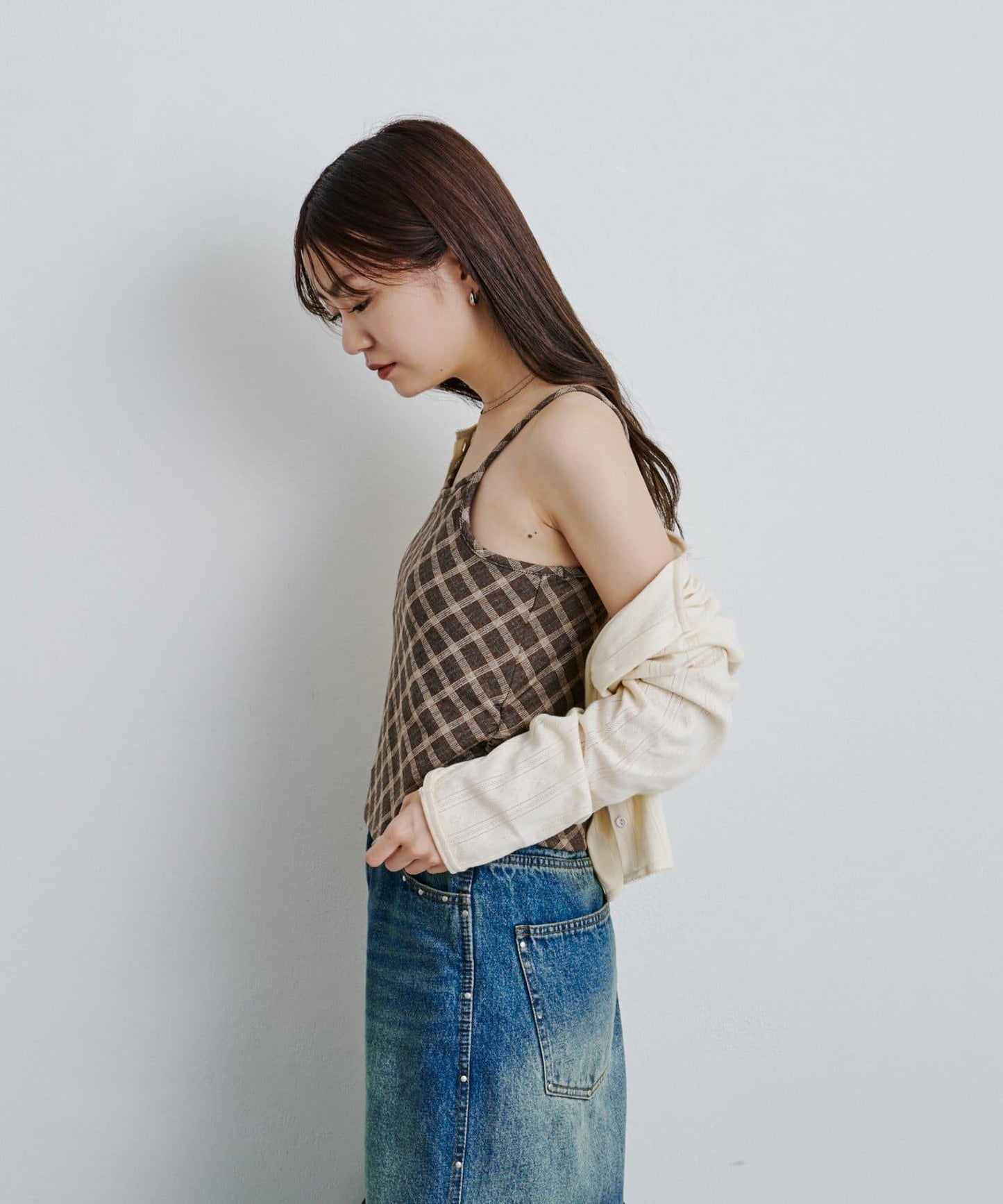 【2025AW】格紋提花吊帶