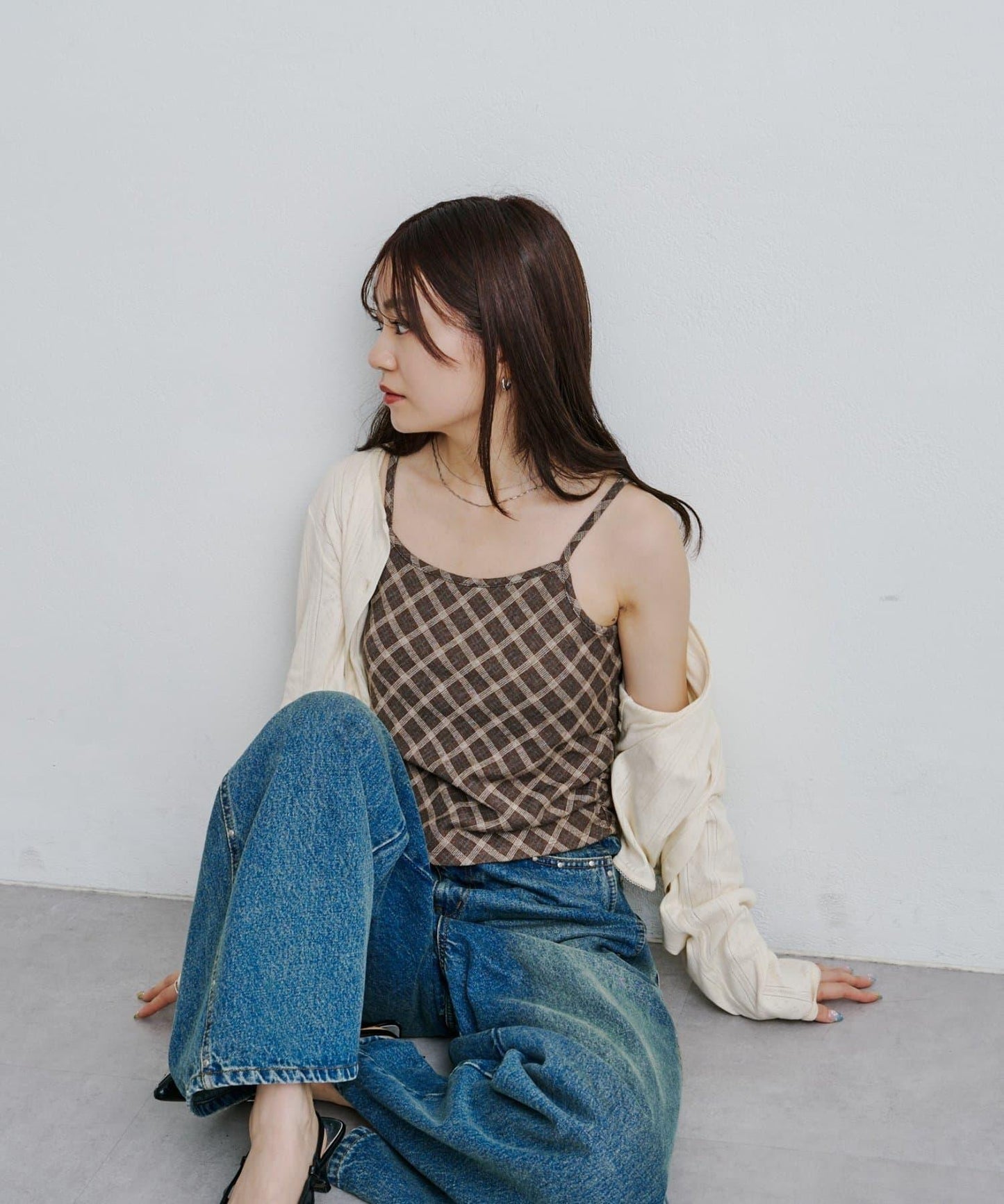 【2025AW】格紋提花吊帶